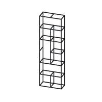 Стелаж RFG Boxi M, метален, 72 х 37 х 212 cm, черен - 3