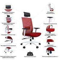 Ергономичен стол RFG Snow HB, дамаска и меш, Multi-function механизъм,... - 7