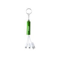 Zaref Кабел 3 в 1 USB, Lightning, micro USB и USB type C, зелен - 1