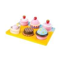 Small Foot Комплект кексчета и торти за рязане, дървени, 13 части - 1