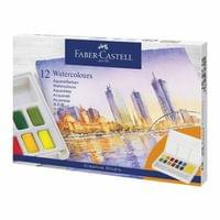 Faber-Castell Акварелни бои, с палитра, 12 цвята в кутия - 1
