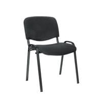 Посетителски стол Iso Black, текстил, метална основа, до 120 kg, черен - 1