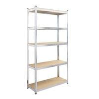 Стелаж RFG, метален, с 5 рафта, 900 х 300 х 2460 mm, MDF,... - 1