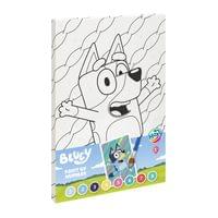 Moxy Платно за оцветяване по номера Bluey, с четка и 8 боички - 1 Moxy Платно за оцветяване по номера Bluey, с четка и 8 боички - 1