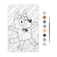 Moxy Платно за оцветяване по номера Bluey, с четка и 8 боички - 2 Moxy Платно за оцветяване по номера Bluey, с четка и 8 боички - 2