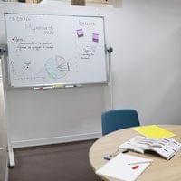 Бяла дъска, 120 x 180 cm, магнитна, двулицева, на колела - 7