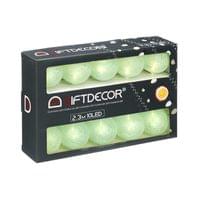 Гирлянд Giftdecor, с 10 LED топки, за външна употреба, мента - 1 Гирлянд Giftdecor, с 10 LED топки, за външна употреба, мента - 1