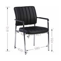 Посетителски стол RFG Glos M, екокожа, метална основа, до 120 kg, черен - 4