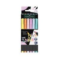 Faber-Castell Маркер-четка Black Edition, 6 пастелни цвята - 1