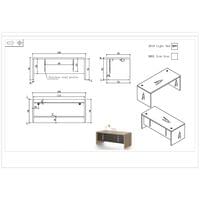 Бюро RFG Milano, 1800 х 790 х 750 mm, ПДЧ 40 mm, светъл... - 4
