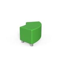 Табуретка RFG Curve, екокожа, 90 х 90 х 43 cm, зелена - 1