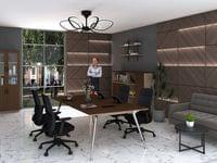 Ергономичен стол RFG Style W, дамаска, до 130 kg, черен - 6