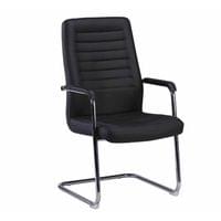 Посетителски стол RFG Sit M, екокожа, метална основа, до 120 kg, черен - 1