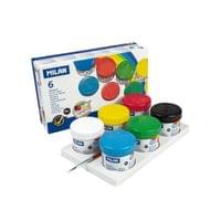 Milan Темперни бои, 40 ml, 6 цвята, с включена четка - 0