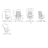 Ергономичен стол RFG Style W, дамаска, до 130 kg, корал - 5