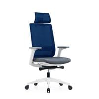 Ергономичен стол RFG Meteor X White HB, дамаска и меш, до 130 kg, сива... - 1