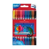 Faber-Castell Флумастери Glitter, двойни, 10 цвята - 1