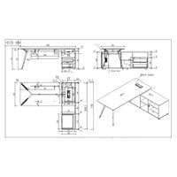 Бюро RFG Paris, 2000 х 1700 х 750 mm, ПДЧ 25 mm, орех и... - 3