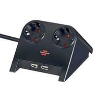 Разклонител Brennenstuhl Desktop-Power, 2 гнезда, 2 x USB, 1.8 m кабел,... - 1
