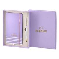 Комплект тефтер и химикалка Empire Meave, лилави - 1