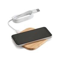 Зарядно устройство Power, безжично, бамбук, 9.2 х 9.2 х 0.9 cm - 2