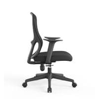 Офис стол RFG Smarter W, дамаска и меш, до 120 kg, черна седалка, черна... - 2