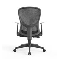 Офис стол RFG Smarter W, дамаска и меш, до 120 kg, черна седалка, черна... - 4