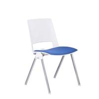 Посетителски стол RFG Sweet Chrome White, дамаска и полипропилен, до 120... - 1