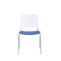 Посетителски стол RFG Sweet Chrome White, дамаска и полипропилен, до 120... - 6