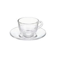 Чаша за кафе Vivalto, с чинийка, стъклена, 85 ml, 6 броя - 1