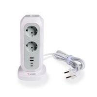 Разклонител Verbatim EUPT-01, Power Tower, вертикален, 11 гнезда, USB - 1