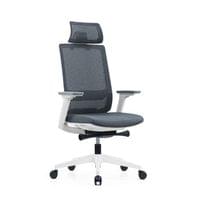 Ергономичен стол RFG Meteor X White HB, дамаска и меш, до 130 kg, сива... - 1