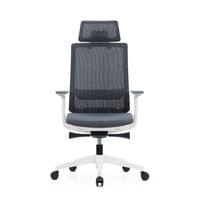 Ергономичен стол RFG Meteor X White HB, дамаска и меш, до 130 kg, сива... - 2