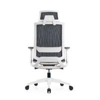 Ергономичен стол RFG Meteor X White HB, дамаска и меш, до 130 kg, сива... - 3