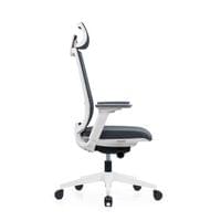 Ергономичен стол RFG Meteor X White HB, дамаска и меш, до 130 kg, сива... - 4