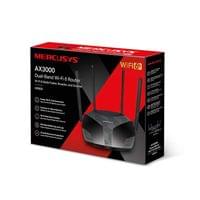 Рутер Mercusys MR80X, безжичен, трилентов Gigabit Wi-Fi 6, честота 2.4/5... - 2