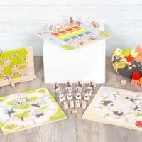 Small Foot Настолна игра Приятели 4 в 1, дървена - 17