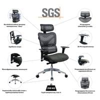 Ергономичен стол RFG TECH@GAMES, Multi-function механизъм, до 250 kg, сив - 6 Ергономичен стол RFG TECH@GAMES, Multi-function механизъм, до 250 kg, сив - 6