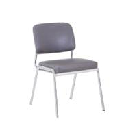 Посетителски стол RFG Slow M, екокожа, метална основа, до 120 kg, сив - 1