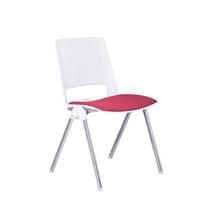 Посетителски стол RFG Sweet Chrome White, текстил, до 120 kg, червен, 2... - 1