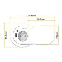 Разклонител Fellowes Ampra Power Spot, шуко, 1 гнездо, 1 USB Type-A, 1... - 2