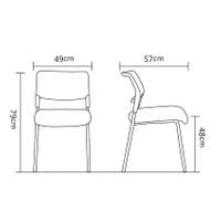 Посетителски стол RFG Evo 4L M, текстил, метална основа, до 120 kg, син - 2