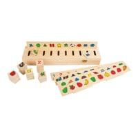 Small Foot Кутия за сортиране, дървена, 55 части - 0