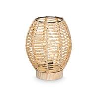 Настолна лампа Giftdecor, овална, с дървена основа и въже - 1 Настолна лампа Giftdecor, овална, с дървена основа и въже - 1