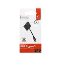 Адаптер TNB, 4 порта, USB Type-C към 3.5 mm жак, черен - 3