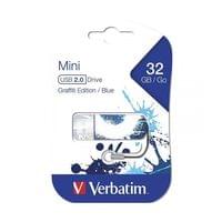 USB флаш памет Verbatim Mini Graffiti, USB 2.0, 32 GB, синя - 2 USB флаш памет Verbatim Mini Graffiti, USB 2.0, 32 GB, синя - 2