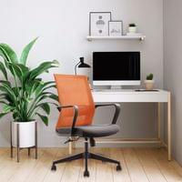 Офис стол RFG Smart W, дамаска и меш, Tilt механизъм, до 120 kg, черна... - 5