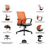 Офис стол RFG Smart W, дамаска и меш, Tilt механизъм, до 120 kg, черна... - 6