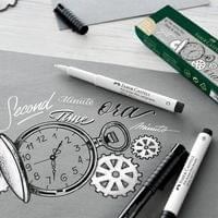 Faber-Castell Маркер Pitt Artist Pen, объл, 1.5 mm, бял - 3 Faber-Castell Маркер Pitt Artist Pen, объл, 1.5 mm, бял - 3