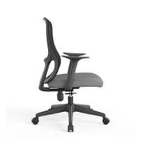 Офис стол RFG Smarter W, дамаска и меш, до 120 kg, сива седалка, сива... - 2